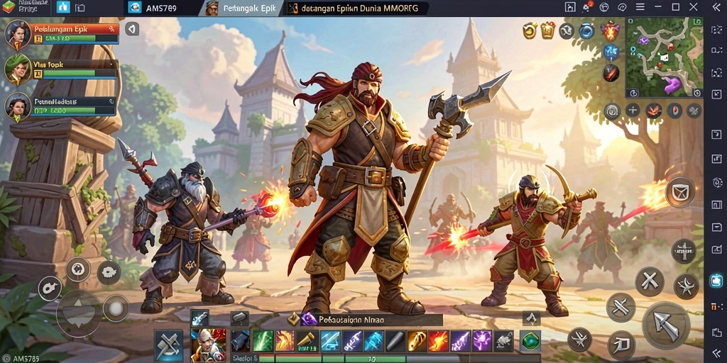 Tampilan gameplay epic dalam dunia MMORPG AMS789.