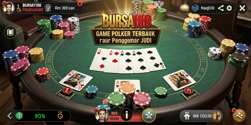 Tampilan gameplay Poker BURSA188 yang menarik dan interaktif.