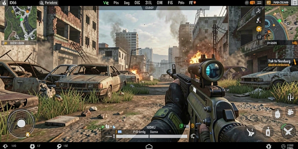 Screenshot utama menampilkan aksi intens dari gameplay ID66 dengan fitur FPS.