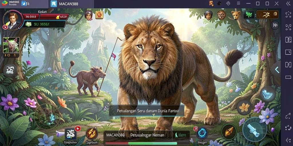 Tampilan gameplay <strong>MACAN388</strong> yang menakjubkan dan penuh petualangan.