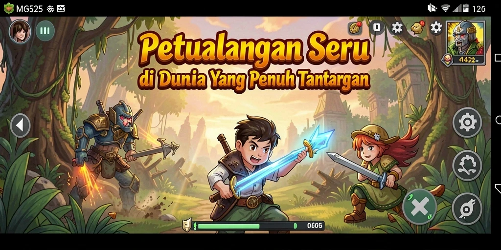 Screenshot gameplay MG525 menunjukkan aksi mendebarkan dalam petualangan seru.