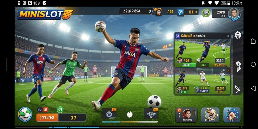 Tampilan gameplay MINISLOT yang seru dan penuh aksi olahraga.