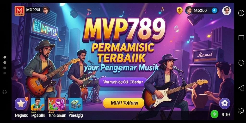 Tampilan gameplay seru dalam aplikasi musik MVP789.