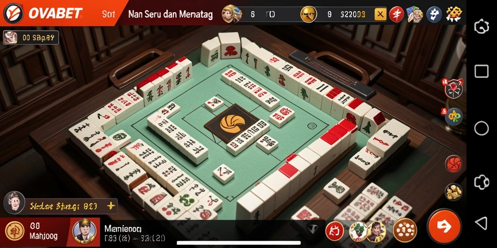 Tangkapan layar gameplay OVABET yang menunjukkan keseruan permainan Mahjong.