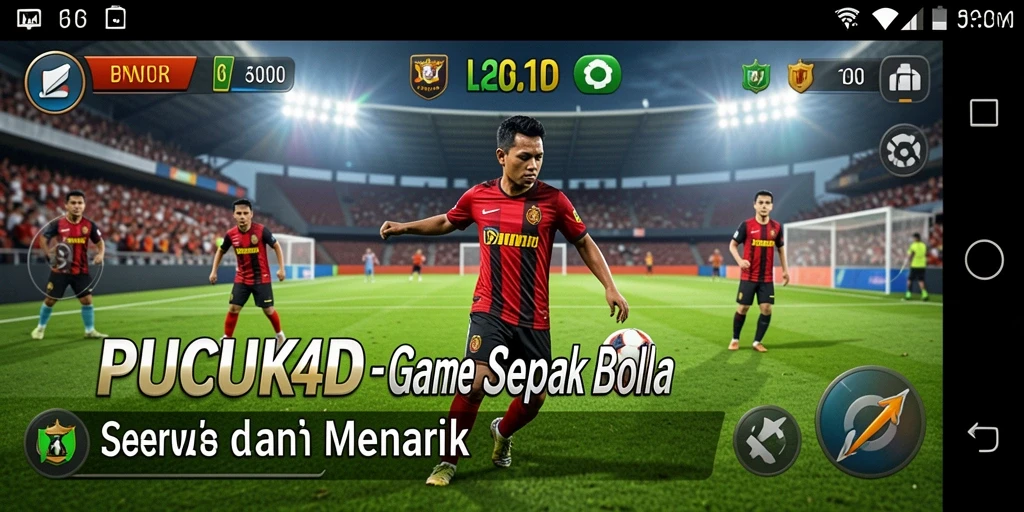 Screenshot gameplay PUCUK4D yang menampilkan aksi sepak bola nyata.