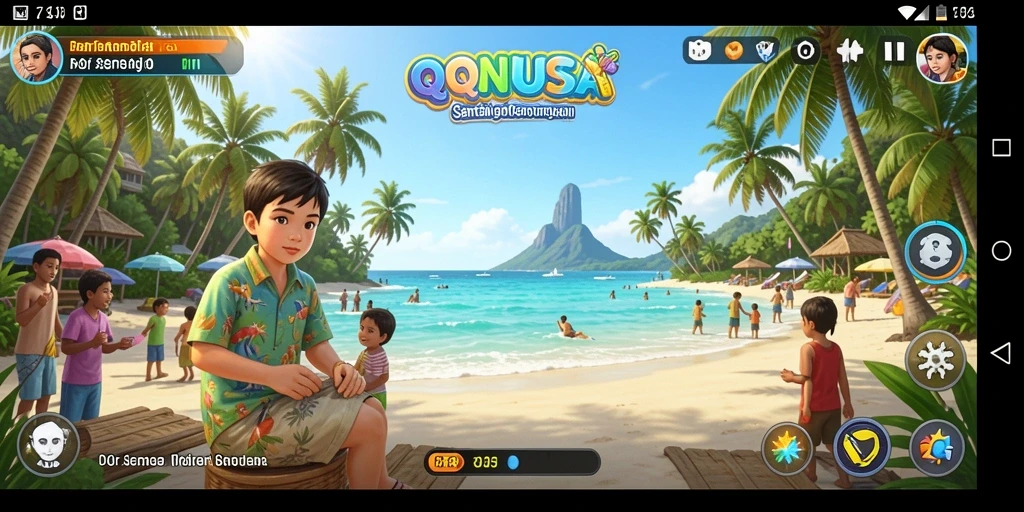 Tampilan ceria dari gameplay QQNUSA yang mengasyikkan.