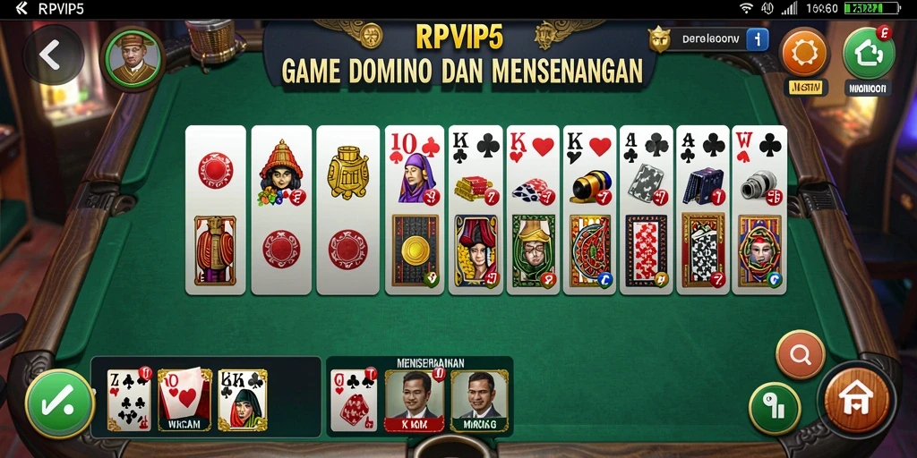Tampilan gameplay Domino yang seru dan interaktif.
