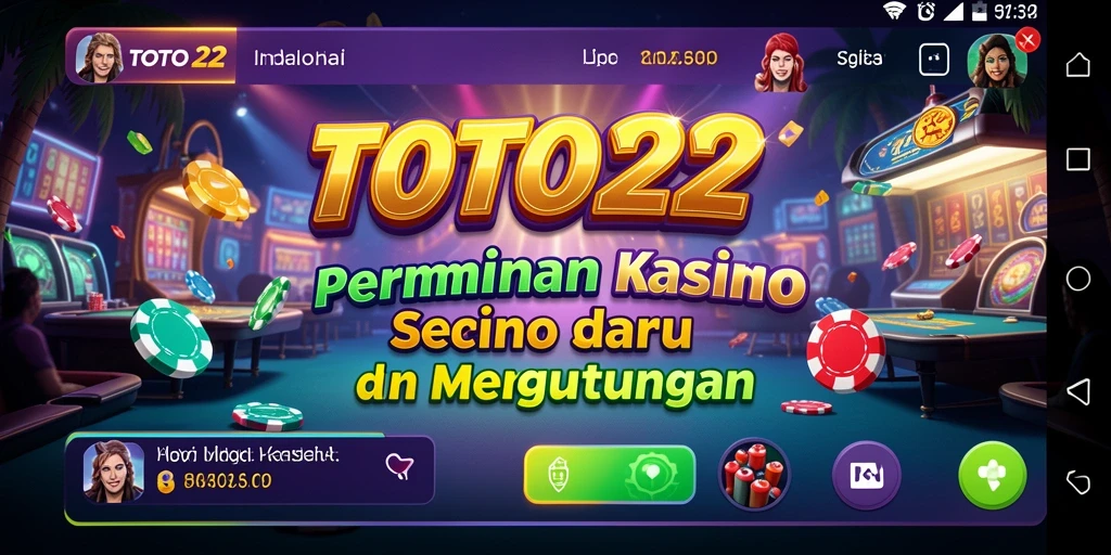 Tangkapan layar TOTO22 menampilkan pengalaman bermain kasino yang mendebarkan.