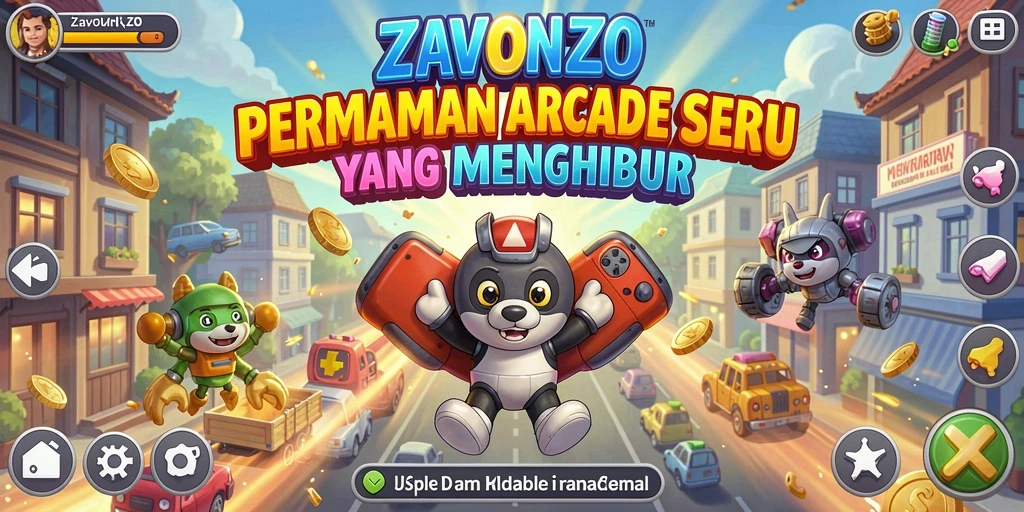 Screenshot ZAVONZO menampilkan tampilan gameplay arcade yang seru dan menantang.