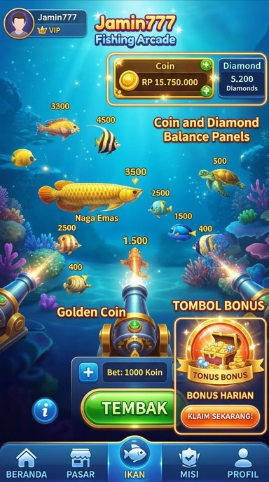 Screenshot aplikasi jamin777 saat pengguna menelusuri kategori.